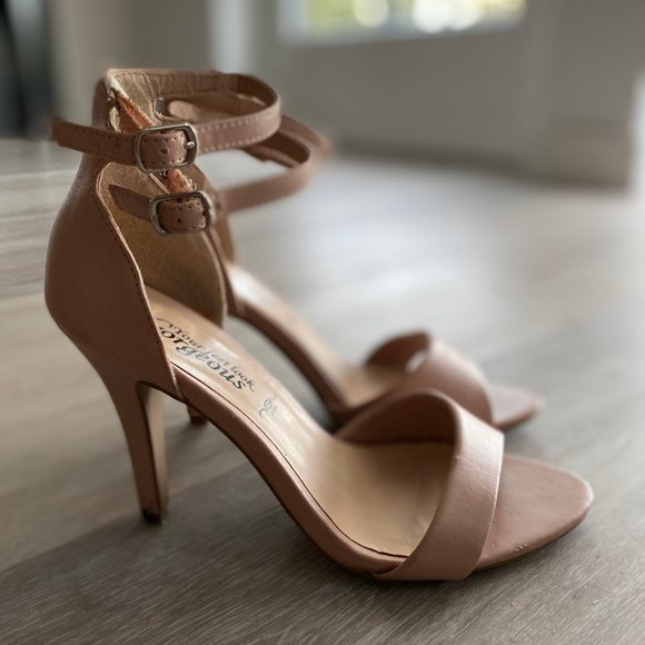 NEW LOOK - Double Ankle Strap Blush Heeled Sandal - Picture 1 of 4